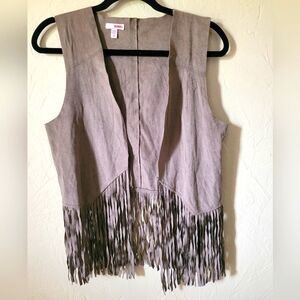 Bongo Tan Fringe Western Top Vest S
